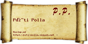 Póti Polla névjegykártya